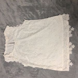 White sleeveless top